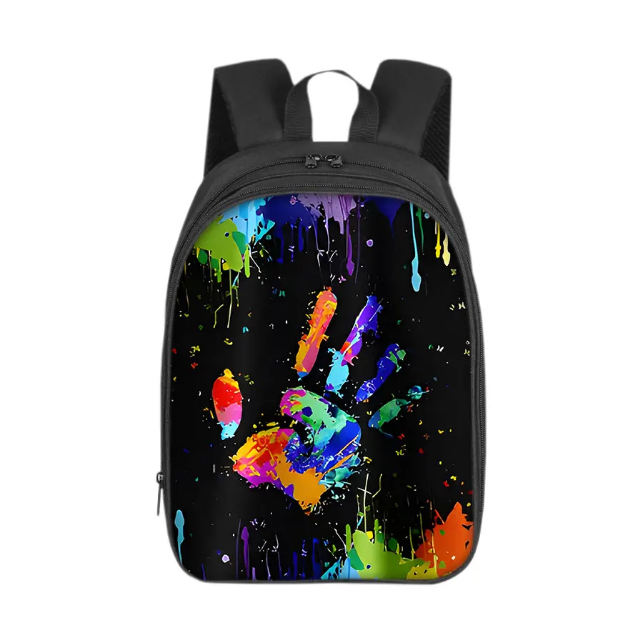 

Повседневный двухслойный рюкзак с красочным узором в виде ладони для мальчиков и девочек, лучшие подарки, школьная сумка с 3D мультяшным рисунком для детей