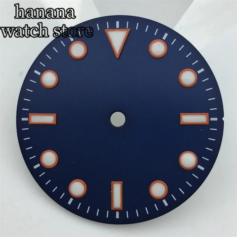 Bligger-発光インデックス付きの青いダイヤル,nh34,nh35,nh36,myyota8205,dg2813,3804動き,29mmに適しています