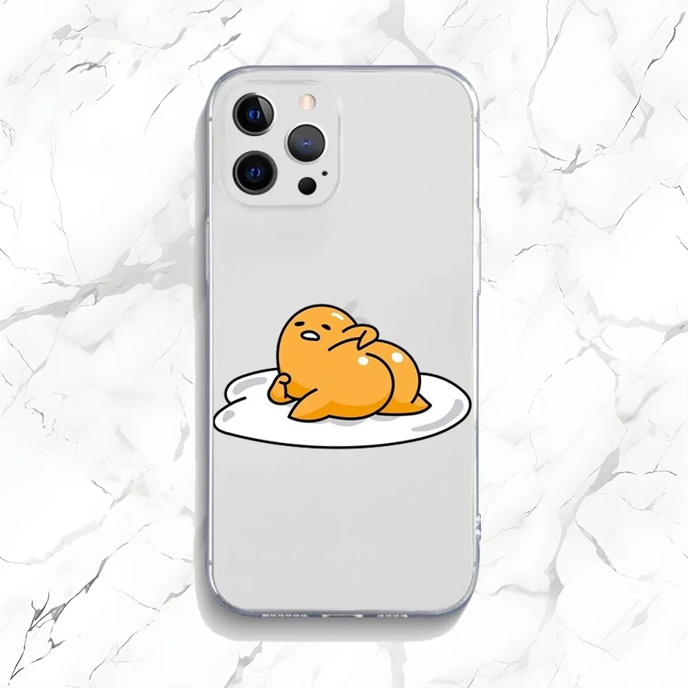 Cute G-Gudetama Egg Phone Case For iPhone 15,14,13,12,11 Plus,Pro,Max,XR,XS,X,7,8 Plus,SE,Mini Transparent Silicone Soft