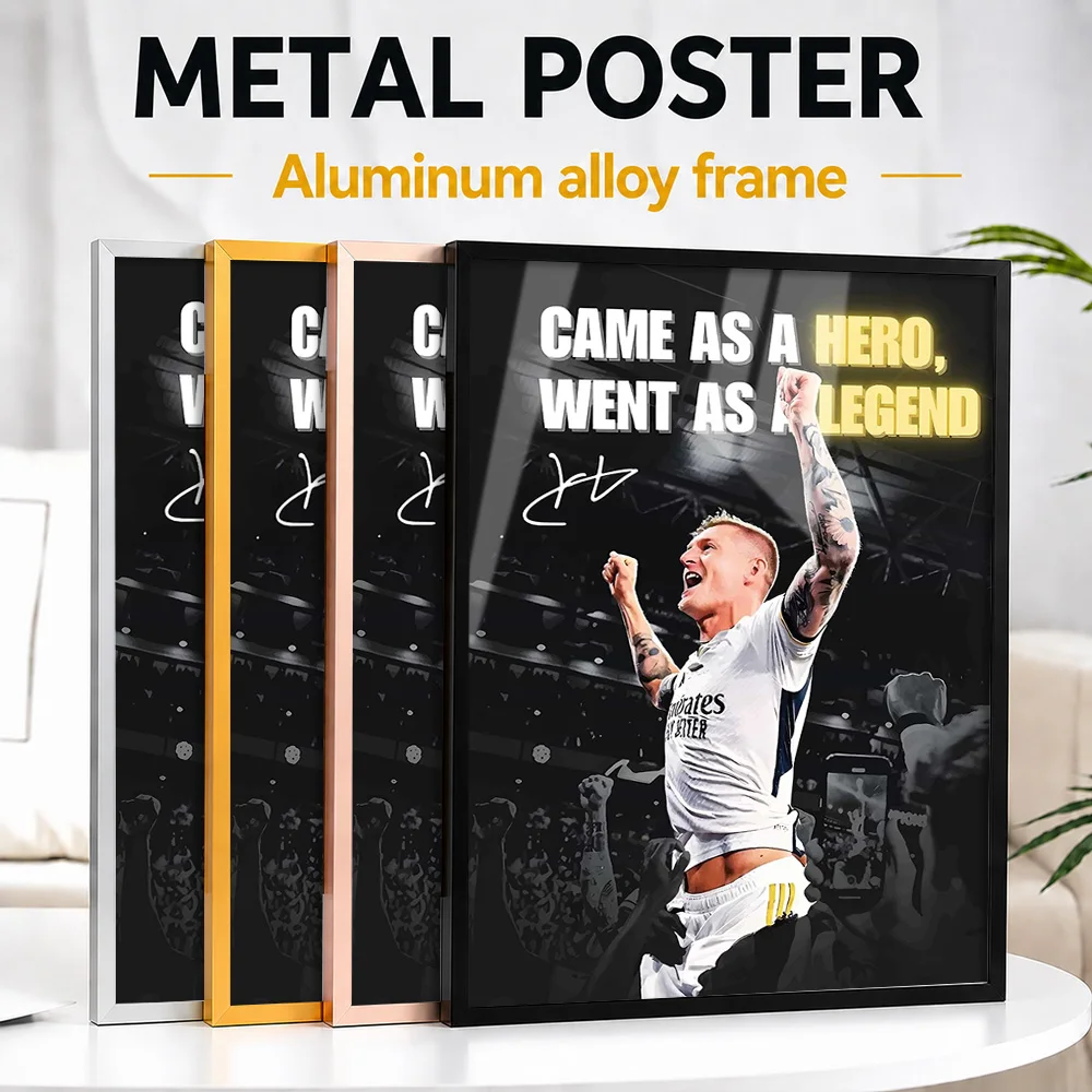 Toni Kroos Farewell Quote Metal Poster With Aluminum Alloy Frame Customized Typography Wall Art For Clubhouse Reception Area