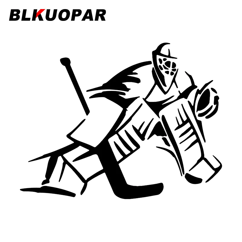 BLKUOPAR Goalkeeper Ice Hockey Player Car Sticker Funny Scratch-Proof Decal Personality Trunk Windshield Laptop Car Styling