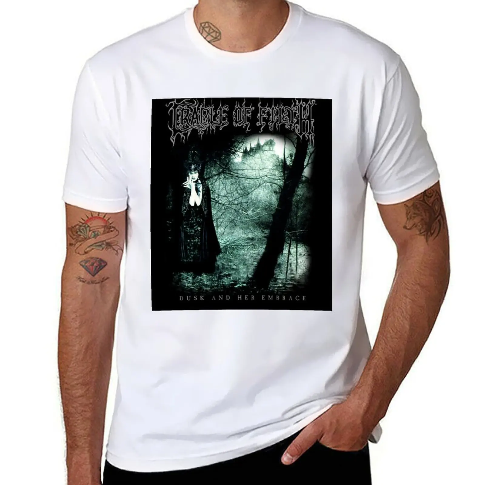 

Dusk and Her 3mbrace by Cr4dle of F1lth - Classic Old School Symphonic Black Metal T-Shirt t shirts for man graphic tees T-Shirt