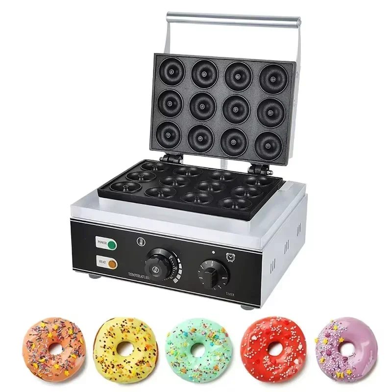 High quality pastry mini donut making machine 1550W commercial electric 12 holes donut waffle machine