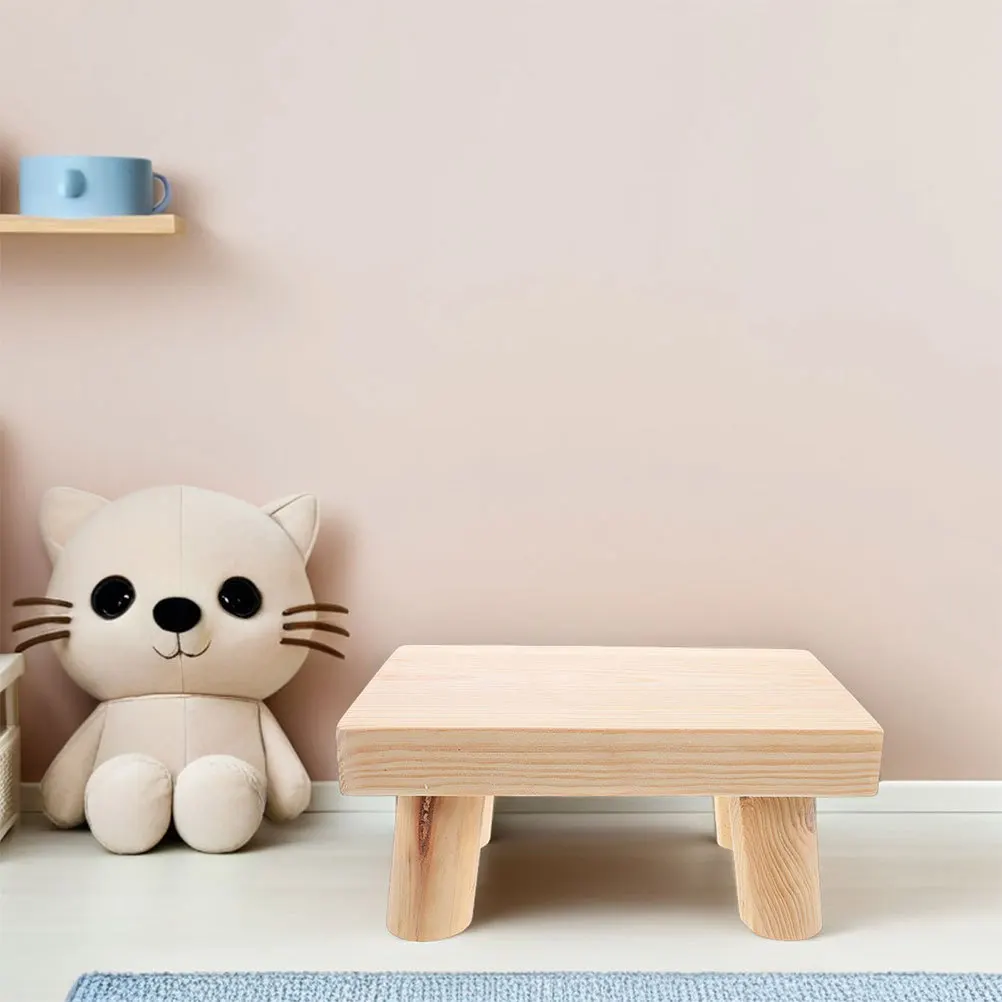 

2Pcs Children's Wooden Step Stool Kids Small Wood Stool for Kitchen Bathroom Bedroom Safe Rounded Edges Lightweight Portable