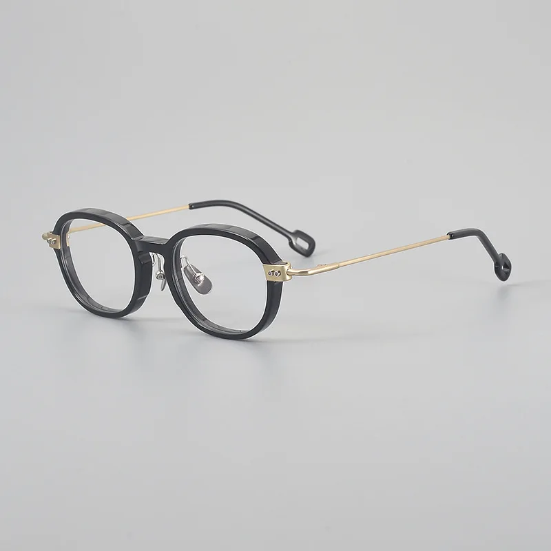 

Роскошные круглые ацетатные очки высшего качества, увеличительные очки с прозрачными линзами, анти-синий свет, титановые очки для мужчин и женщин, очки для чтения