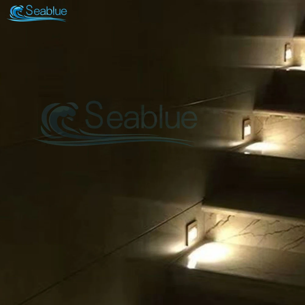 Recessed Led Wall Lamp Switch to Control Stair Case Light AC 110V-220V Step Lamp Corridor Lighting Indoor Wall Lighting