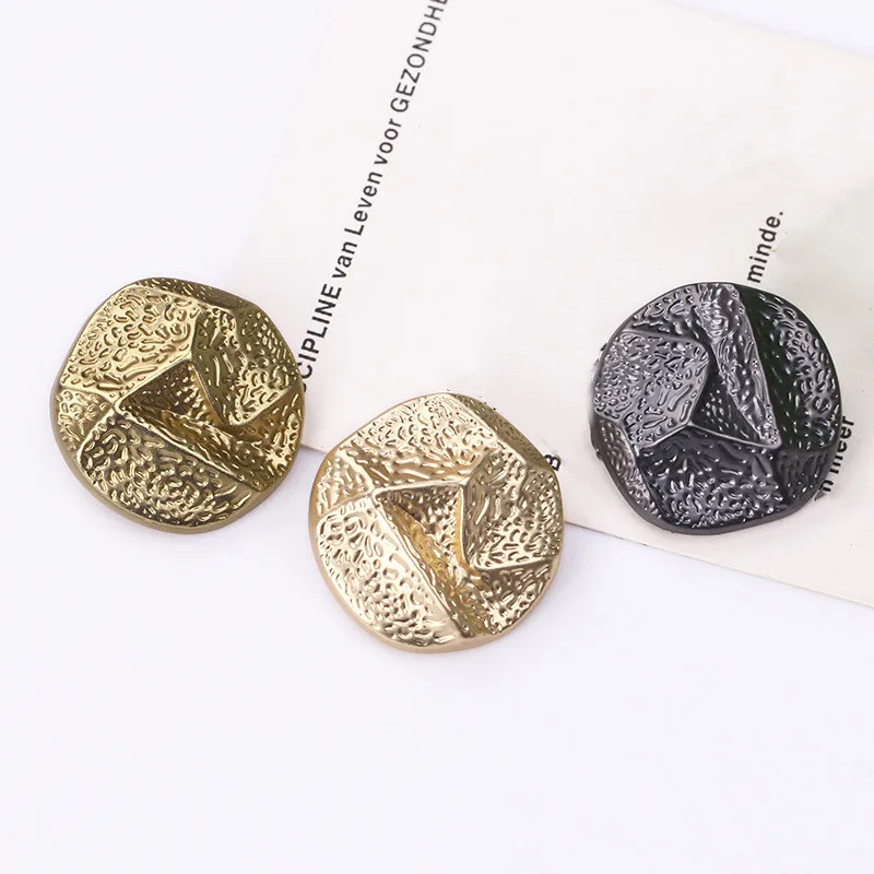 10PCS Raised Metal Round Buttons Suit Jacket Sweater Accessories Decorative Buttons