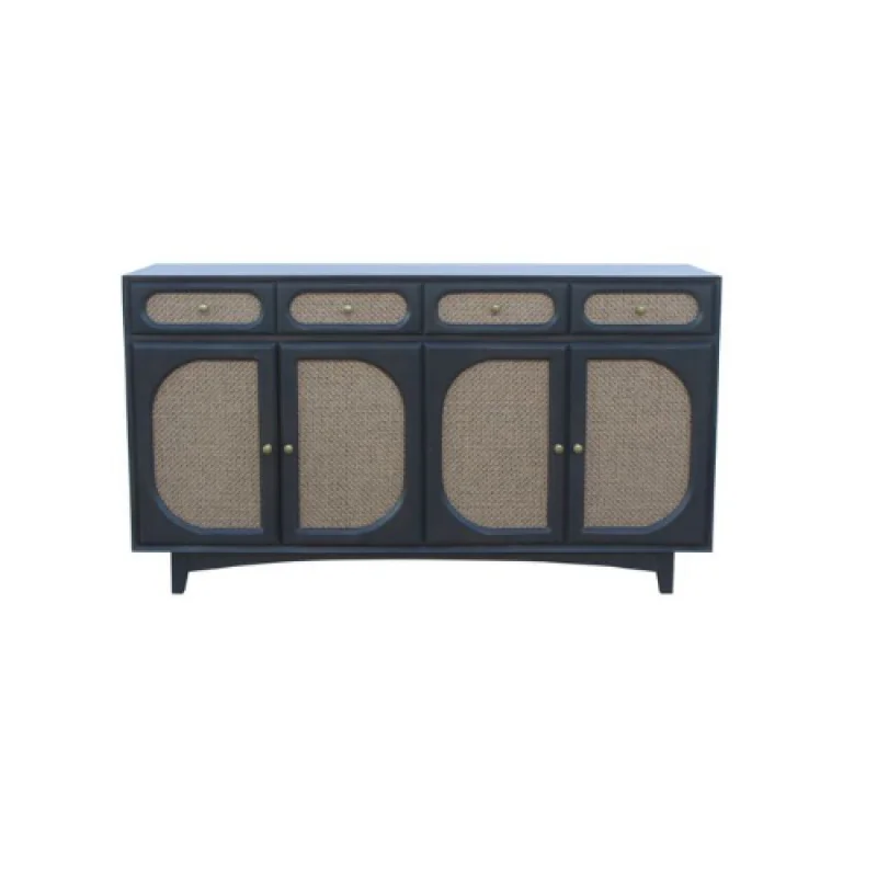 custom.Solid Wood Modern 4-Door 4-Drawer Sideboard with Clean Lines Spacious Storage Dining Bedroom Hotel