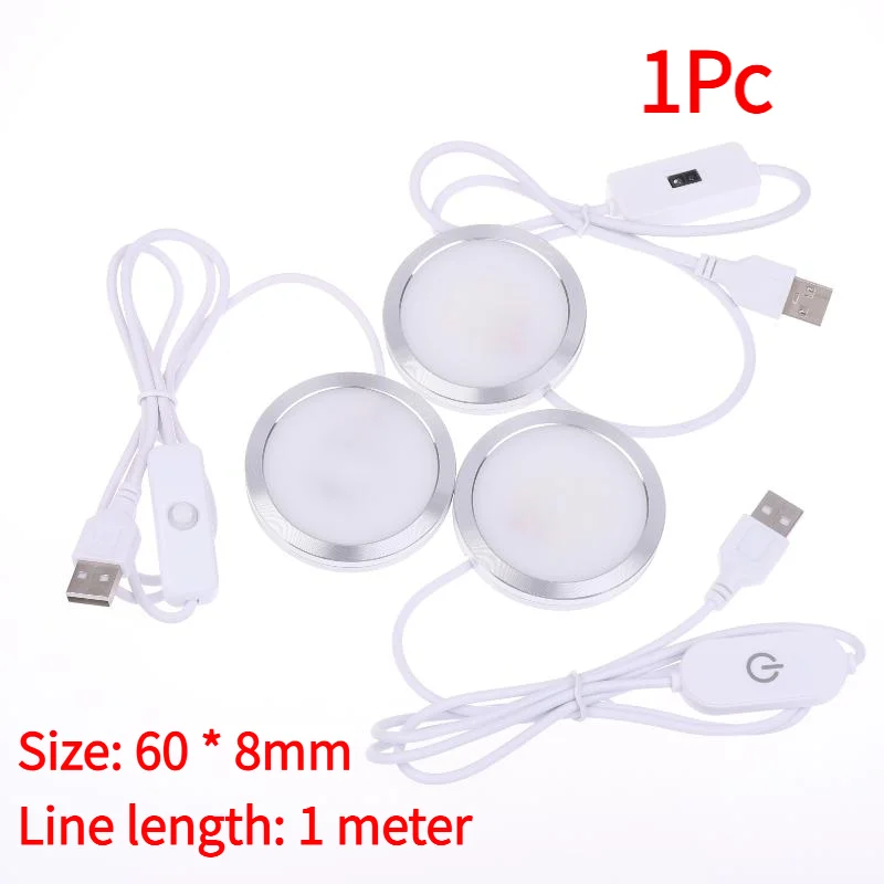 1Pc For Bamboo Led Light Parts DIY Model Warm White/Multicoour USB Round Ultra-thin Light For Bambu Lab Led Lamp Kit Hardware‘