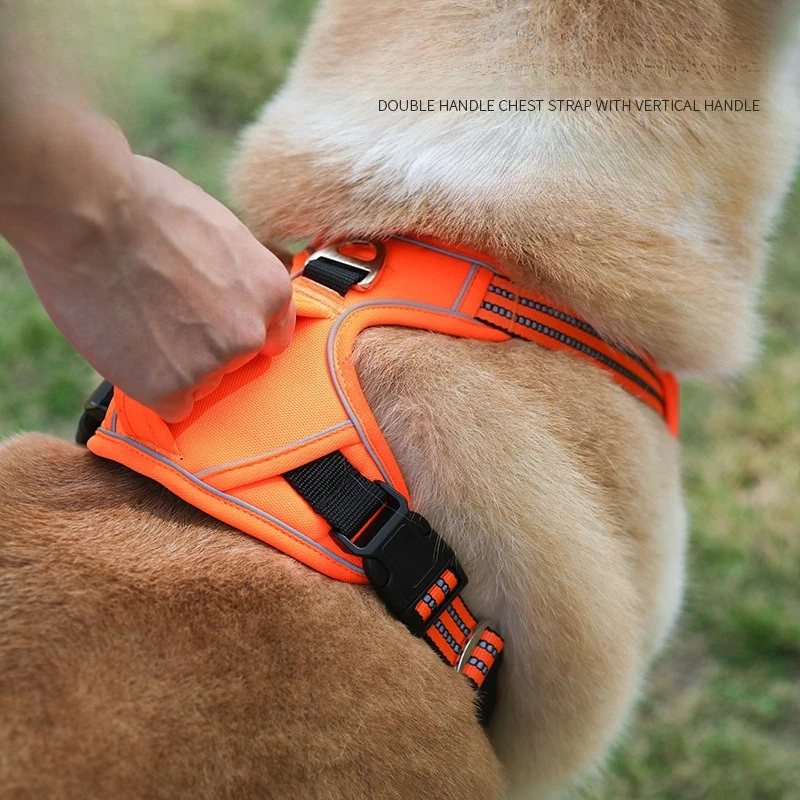 

No Pull Dog Harness No Choke Easy Control Handle Reflective Pet Harness 2 Leash Clips Adjustable Soft Padded Dog Vest
