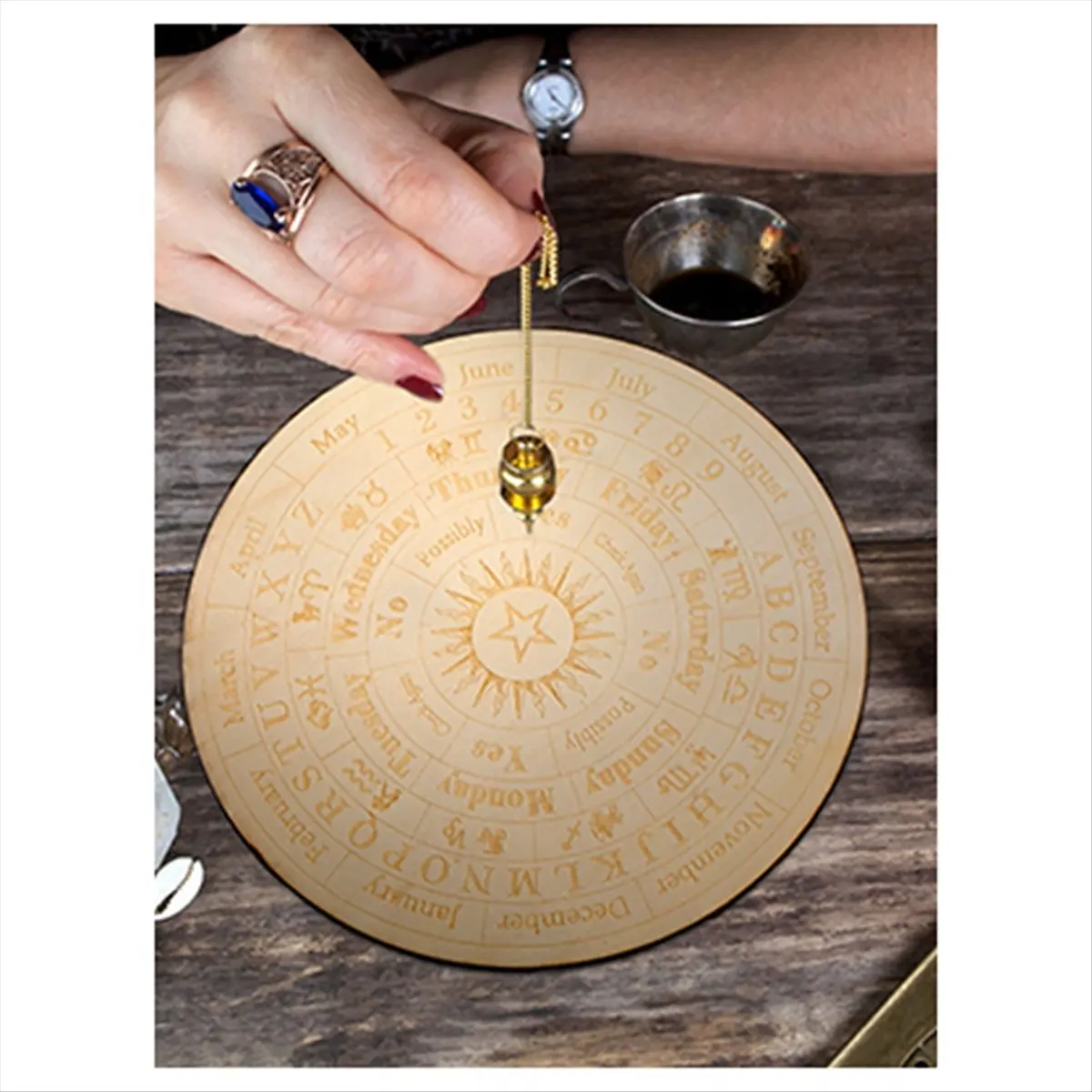 ABNH Star Pendulum Board Wooden Dowsing Board Divination Metaphysical Message Board