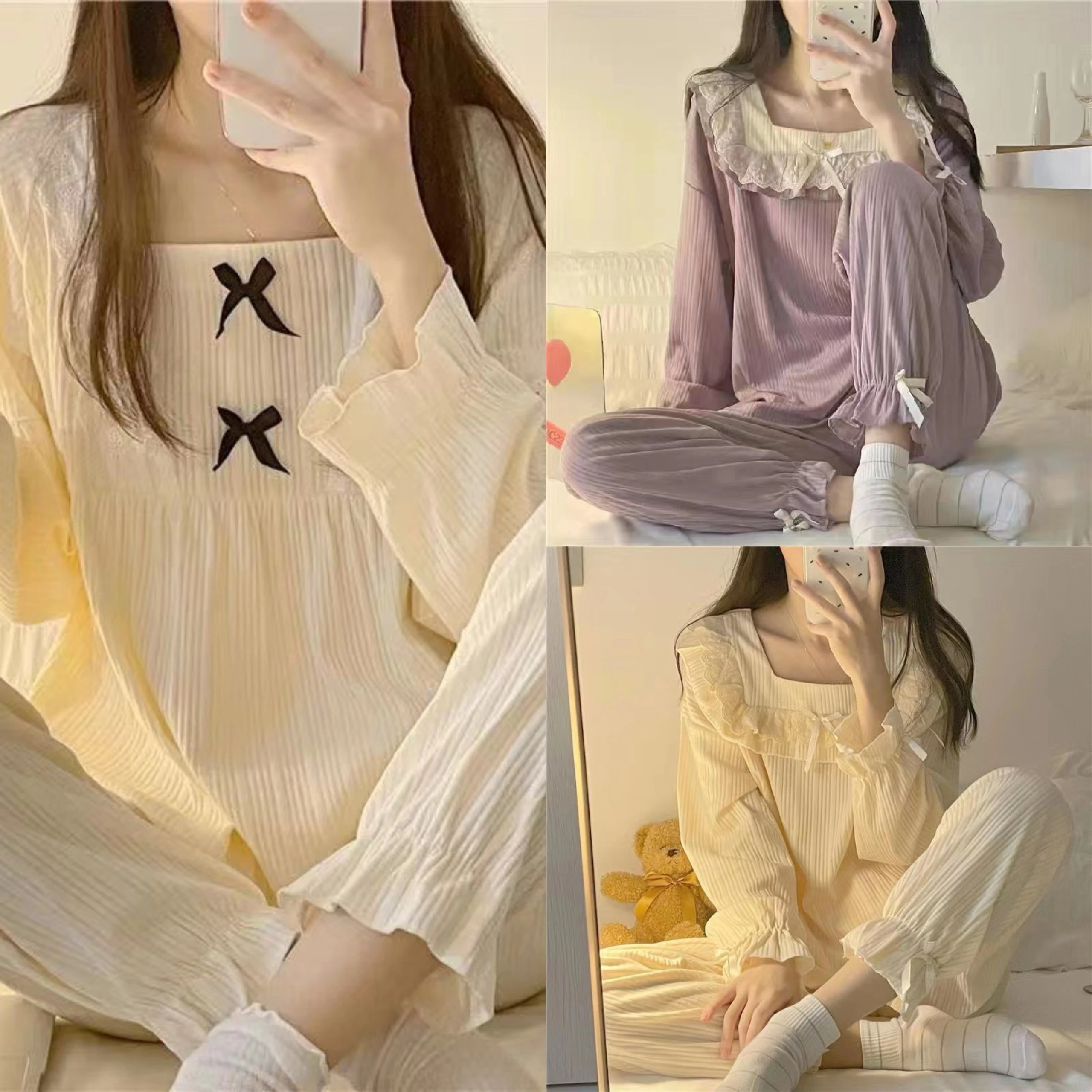 Women's New Two-Piece Pajamas Maternity Pajamas Homewear Monthly Clothing Nursing Clothes Students Princess Style Homewear Set