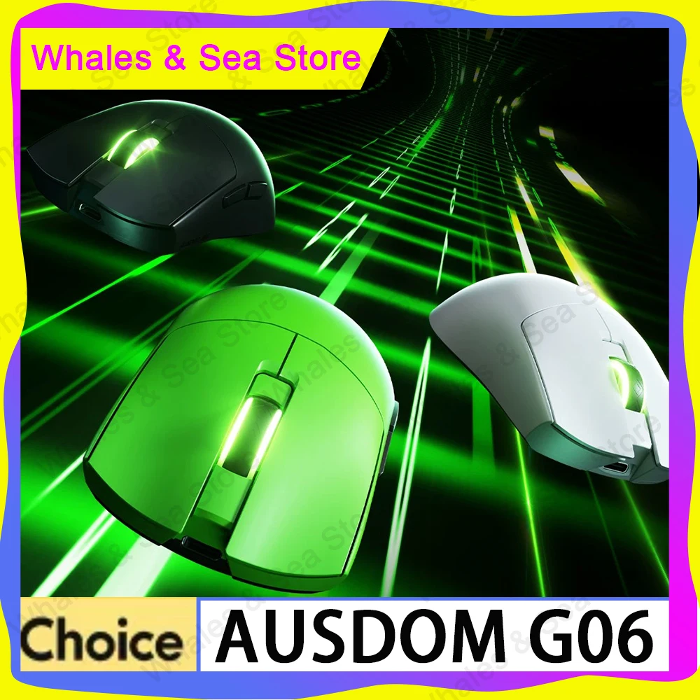 Ausdom G06 Tri-Mode Wireless Gaming Mouse Titan Sensor 20000 Dpi 0.181ms Low Latency 128mhz Mice For Pc Laptop Gamer Gift