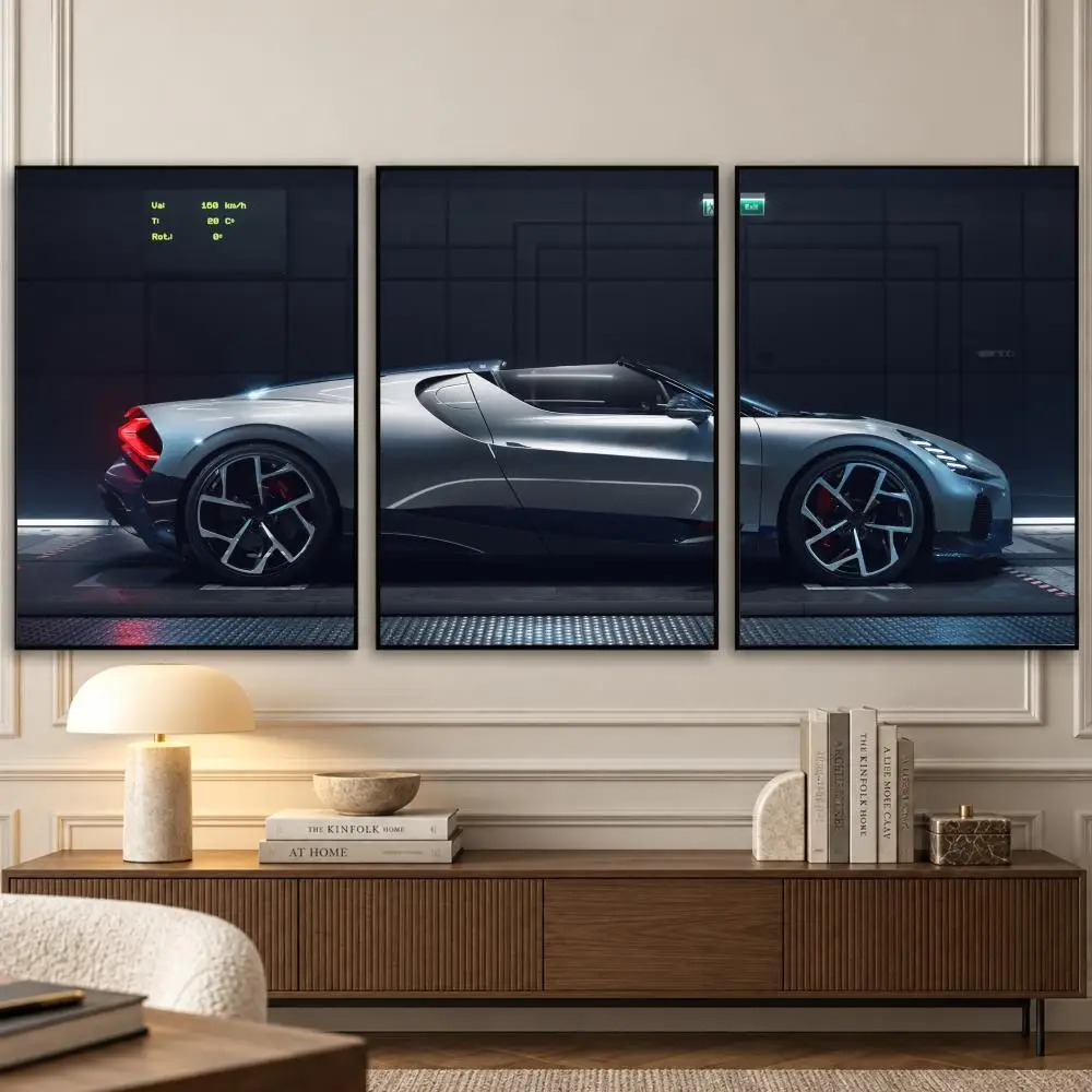 Sports Car Fashion Painting Calligraphy 3 PCS Canvas Wall Art Prints for Living Room Decor Vintage Fashion Decals