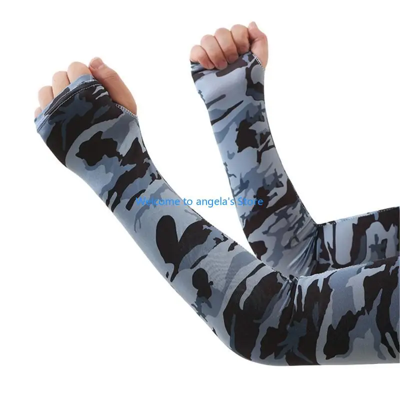 X4yc Camouflage แขนระบายความร้อนแขนแขนป้องกันแสงแดดสำหรับการขี่จักรยานกีฬาการขับขี่ความยืดหยุ่นสูงแขนสวมใส่