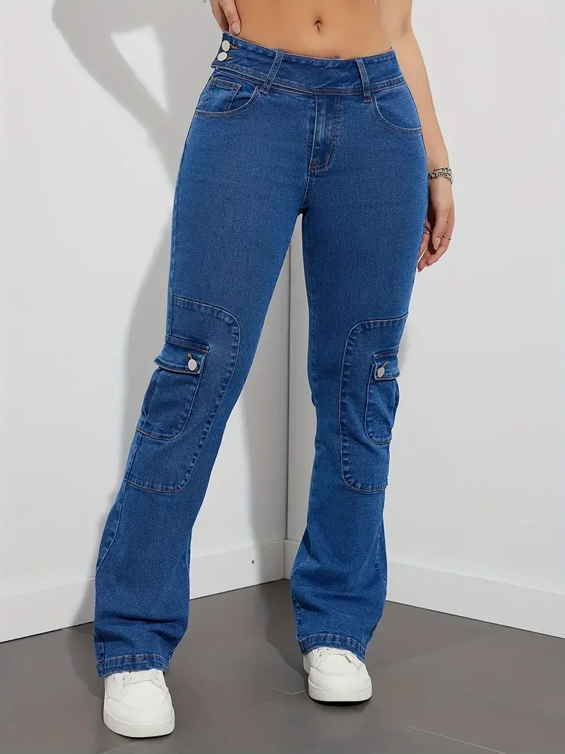 2024 New Women High Waist Boot Cut Jeans Fashion Slim Comfortable Denim Flared Pants Street Casual Trousers XS-XL Drop Shipping