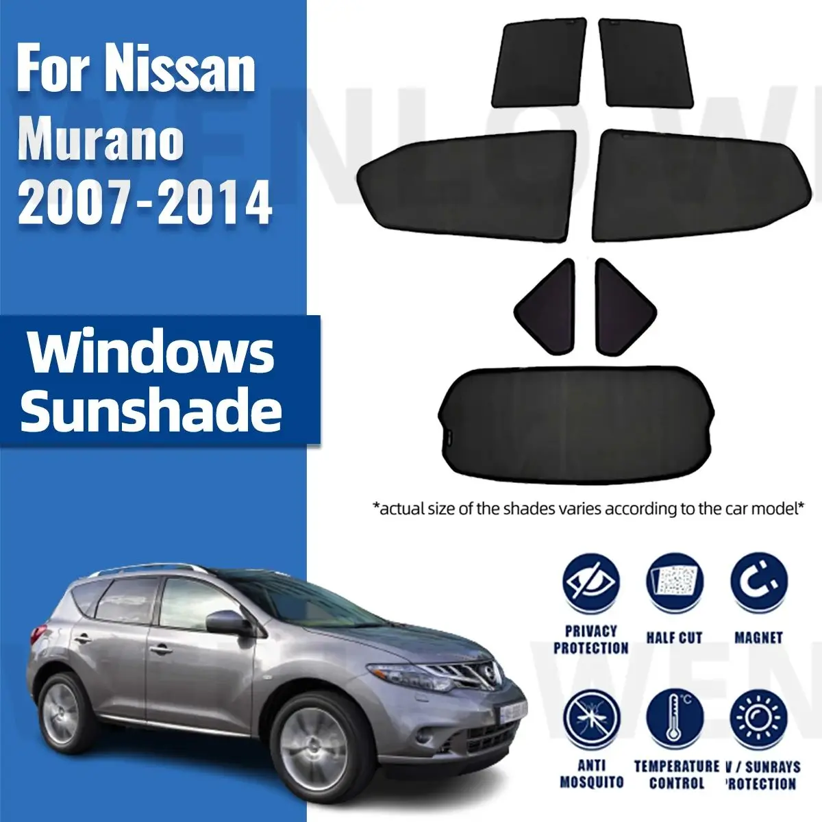 

For Nissan Murano Z51 2008-2014 Car Sun Visor Accessories Window Windshield Cover Sunshade Curtain Mesh Shade Blind Custom