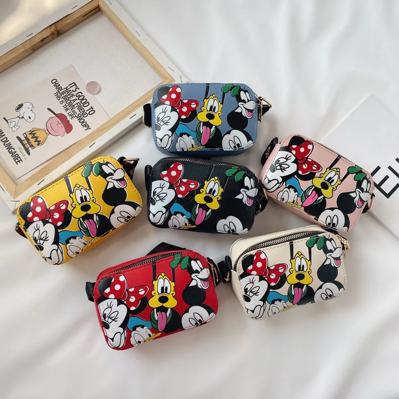 MINISO Disney Mickey Cute Children's Bag 2022 New Cartoon Print Single Shoulder Crossbody Purse for Girls Bags for Women