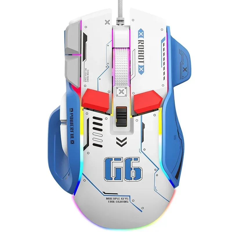 ZLRLMHY G6 1000HZ RGB 12800 10 Buttons Programmable Adjustable Macro Gaming Mouse for Gamer Game Desktop Backlight Mechanical