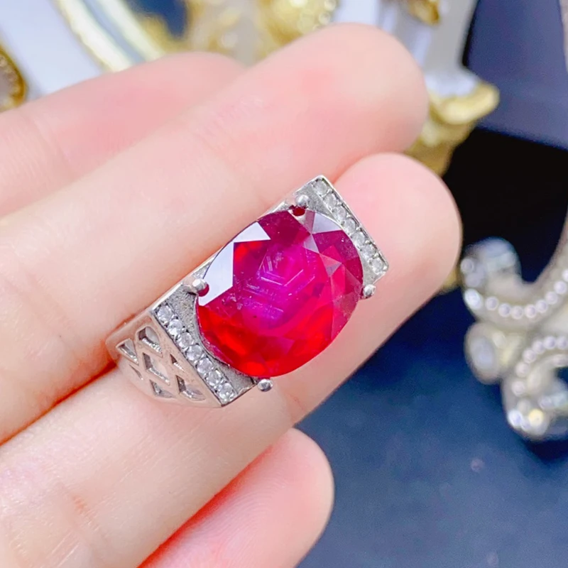 Natural Ruby Rings for men silver 925 jewelry luxury gem stones 18k gold plated free shiping items