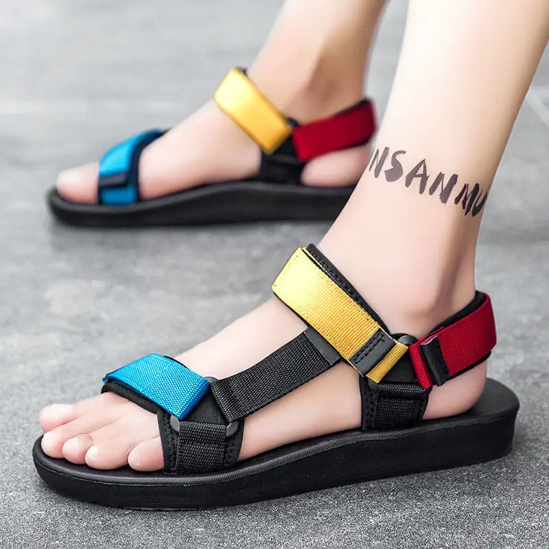 Colorful Platform Mens Sandals Drive New Summer Outer Wear Men Casual Sandals Trend All-match Non-slip Men Sandals