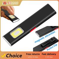 Multifunctiona Portable EDC Work Light TYPE-C Rechargeable Waterproof LED Flashlight With Clip Magnetic Red And Blue Strobe Lamp