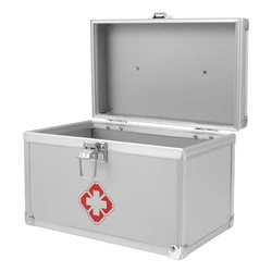 Medicine Box Case with Handle Emergency Medical First Aid Organizer Sturdy Kit Metal Household Aluminum Alloy