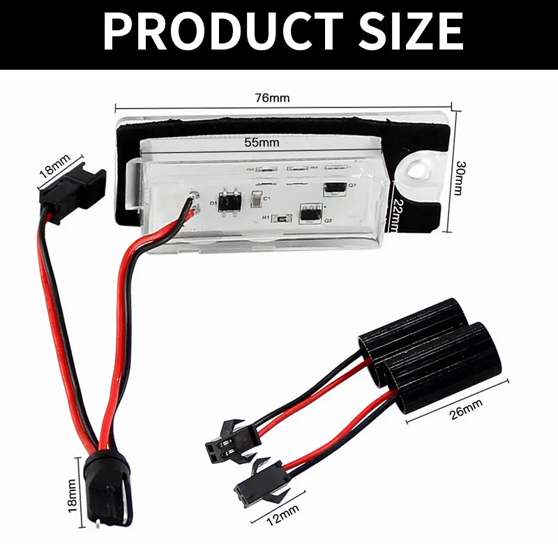 

2PCS LED License Number Plate Lamp For VOLVO V70 XC70 2001-2007 S80 S60 2001-2006 XC90 2004 2005 2006-up Car accessories