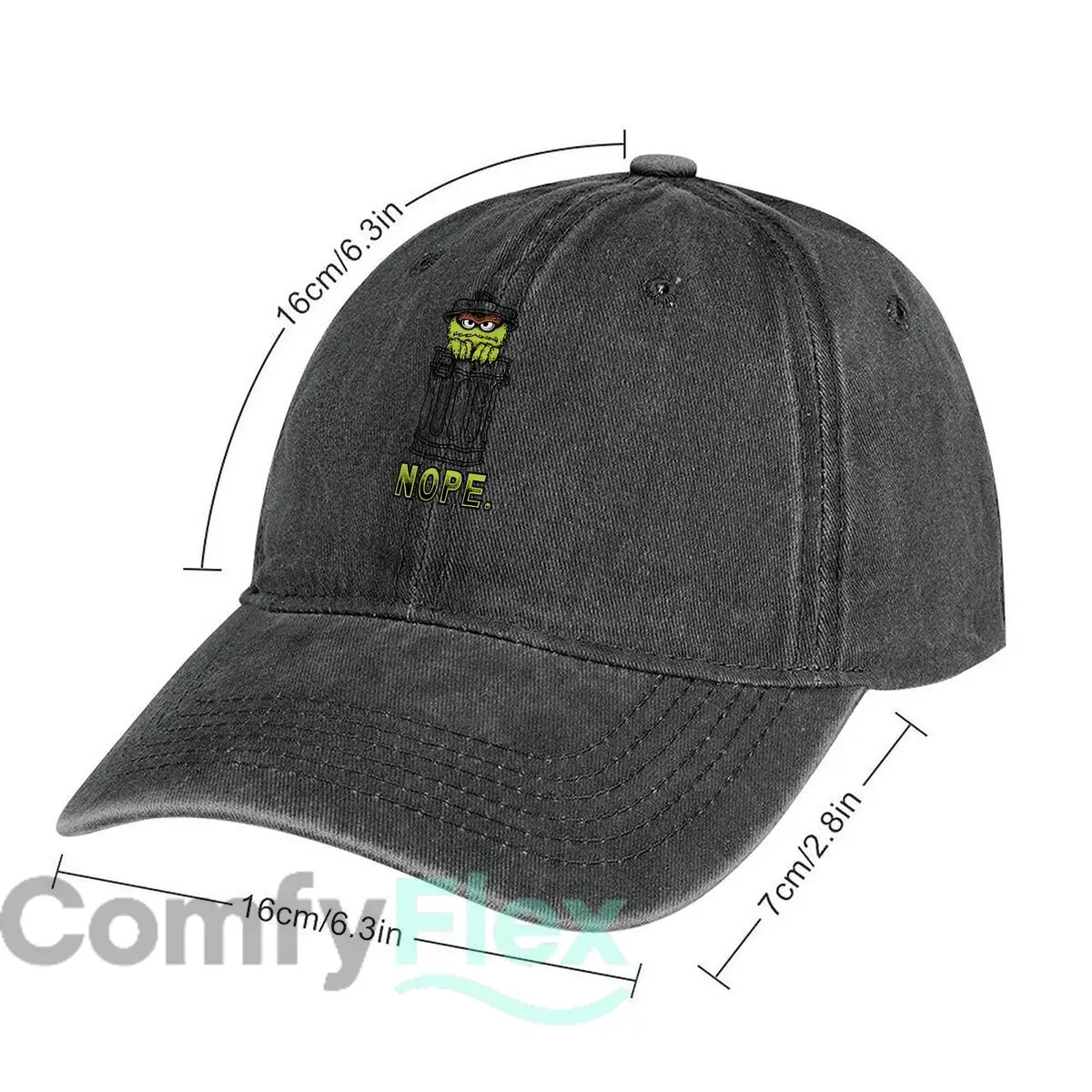 Oscar the Grouch “Nope” Washed Baseball Cap