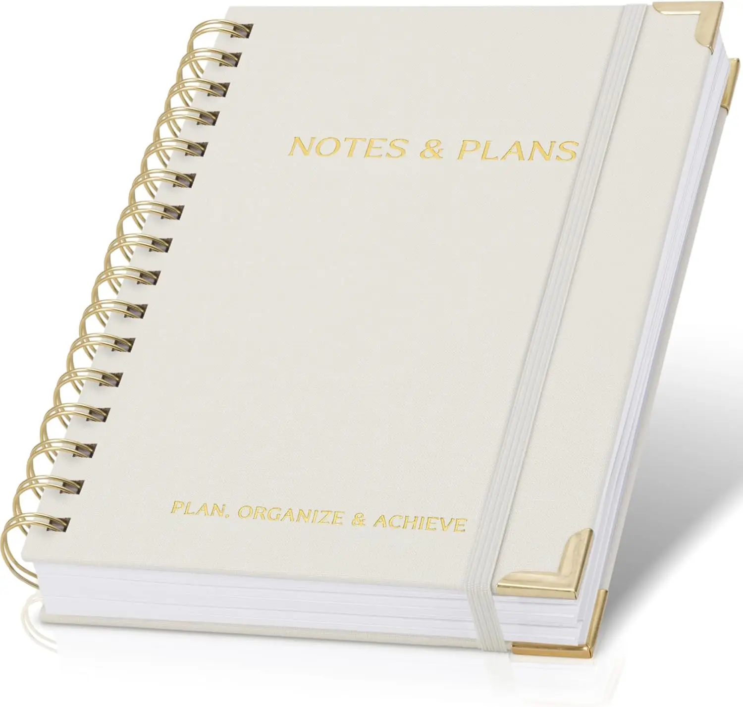 Elegant Daily Planner with Hourly Schedule - Spiral Notepad for Work, Home, School & Office Organization