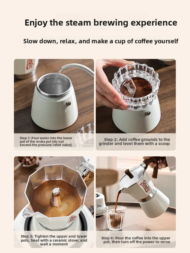 

Bincoo Cerc Stove Coffee er Set Small Moka Pot for Extracting Concentrated Espro Domestic Coffee Tools