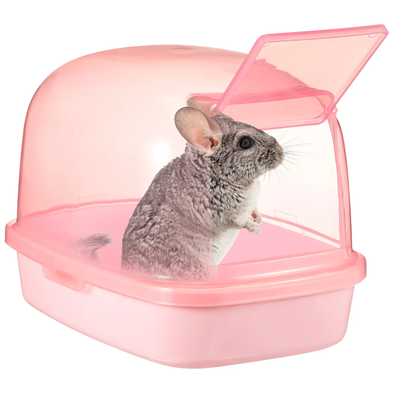 

Hamster Sand Bath Box Plastic Small Pet Bathroom Container with Transparent Design for Chinchilla Gerbil Rat Cage Bathtub