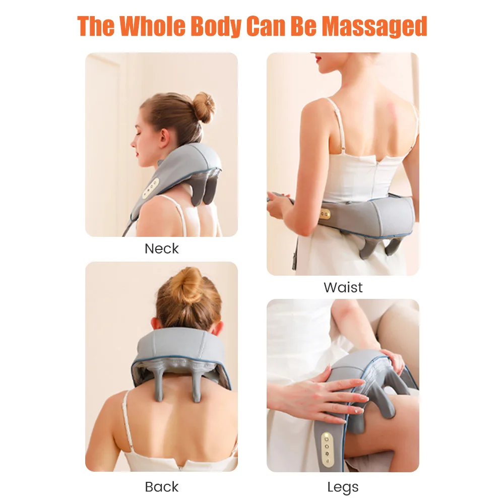 Wireless Neck And Shoulder Kneading Massage Pillow Electric Neck And Back Massager Trapezius Neck Cervical Back Massage Shawl