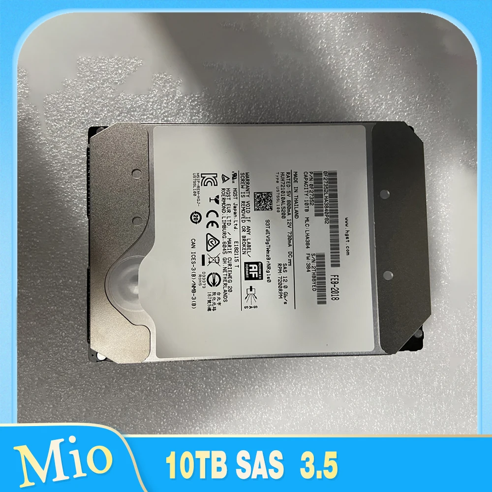 Жесткий диск для HGST Ultrastar 10T 12G HUH721010AL5200 7200 об/мин 256 Мб 12 Гб/с, 10 ТБ SAS 3,5 дюйма