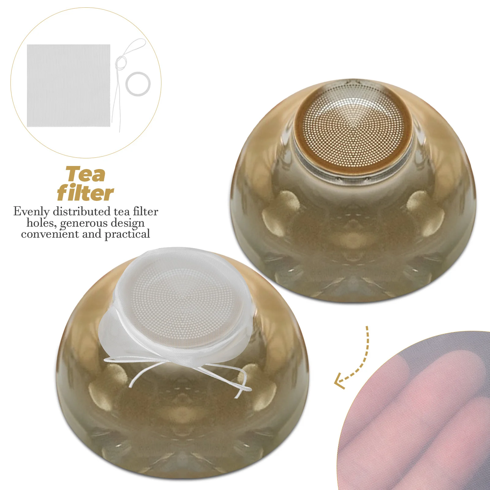 

1 set Filter Cloth Stainless Mesh Strainer For Loose Leaf Tea, Portable Infuser Cloth, Household Tea Accessory, Daily Use Tea