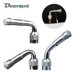 Deemount A/V Curved Adaptor W/ Nipple Core Pump Valve Extension Schrader Copper Nozzle Bicycle Balance Bike Scooter Inflation