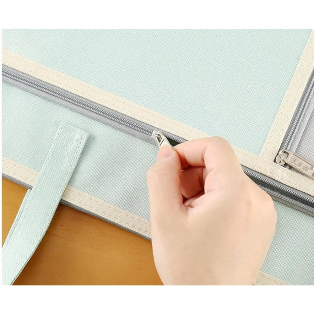 حقيبة محفظة فنية مع سحاب ومقبض حقيبة أكسفورد ذات سعة كبيرة حاوية تخزين الأعمال الفنية مقاس A3