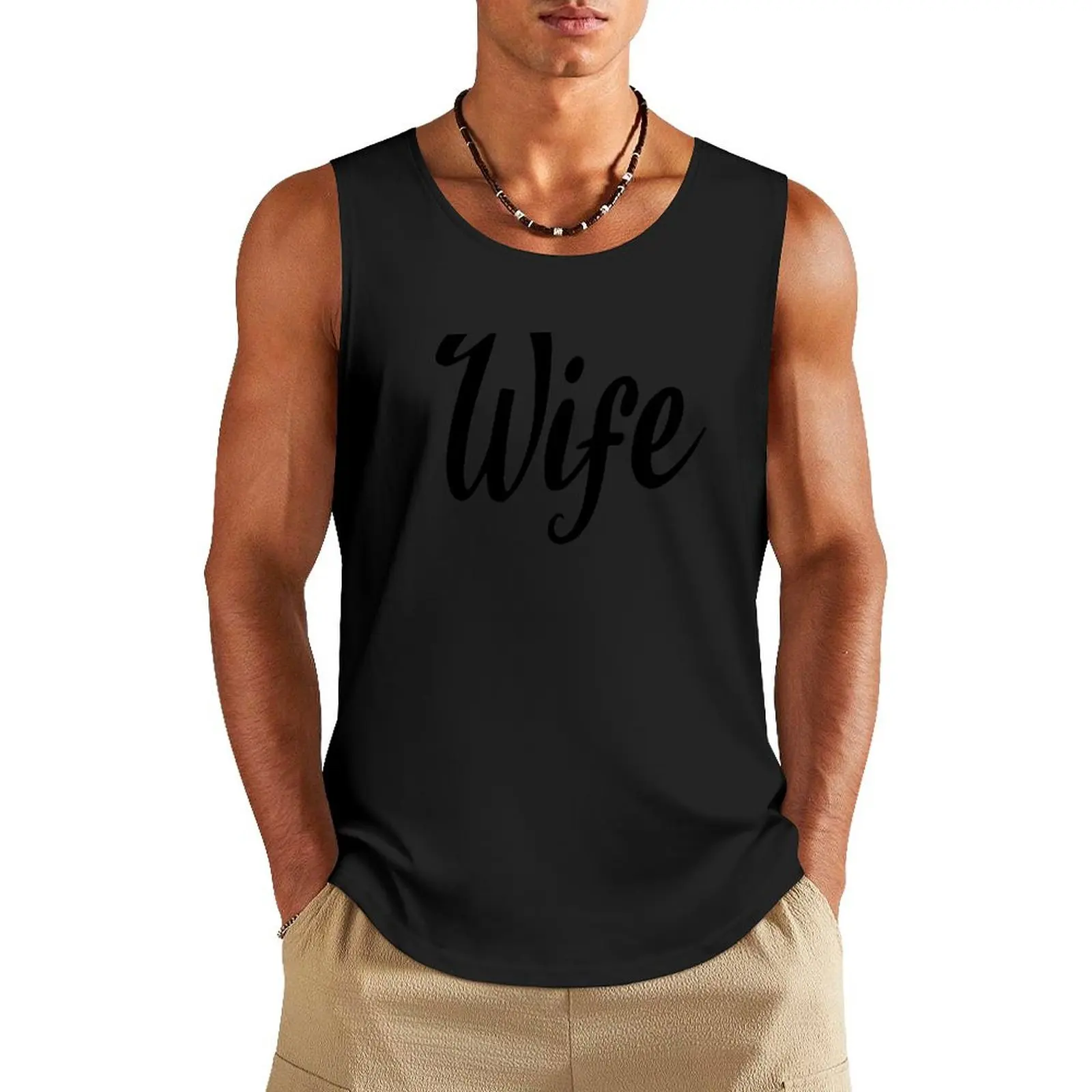 Wife and Hubs wife Tank Top singlet for men gym clothes man fitness