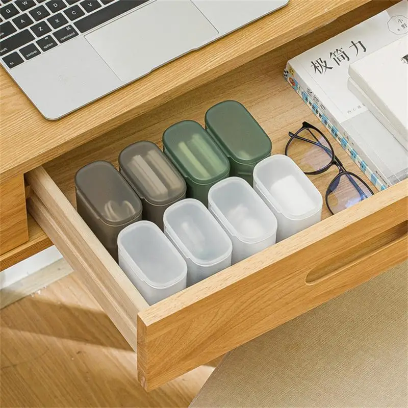 1~6PCS New Portable Wire Cable Storage Box Travel Headphone Jewelry Coin Organizer Bin Drawer Makeup Lipstick Holder Dust-proof