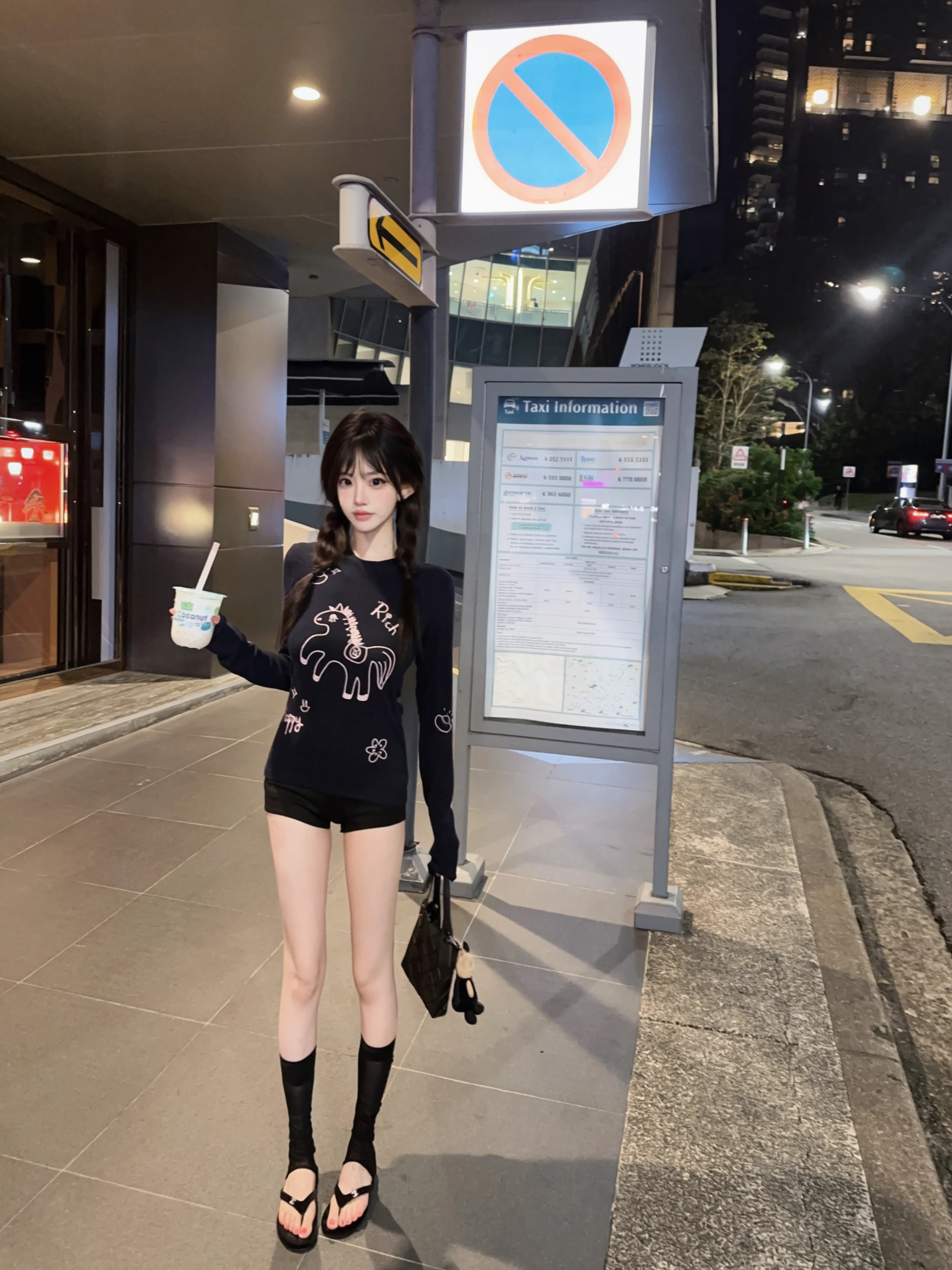 

Eva Lazy Korean Design Print Long Sve T-irt Women's Slimming Elastic Top Casual Sle Stand Fit Other Material ...