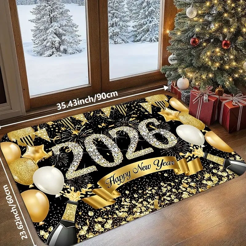 ممسحة جلام 2026 للعام الجديد، سجادة أرضية مضادة للانزلاق، هدية ديكور عطلة مدخل المنزل