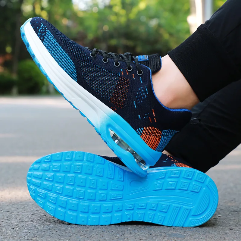 남성용 안전 신발 안티 펑크 작업 운동화 펑크 남성 작업 신발 호흡 남성 신발 경량 남성용 작업 신발36-46