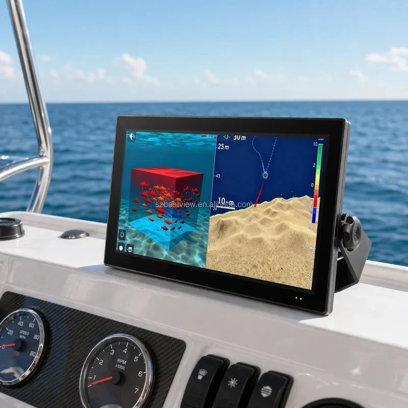 Monitor táctil marino de 18.5 pulgadas para embarcaciones, compatible con Garmin Lowrance, 1500 nits, IP67, antirreflejos, laminación completa