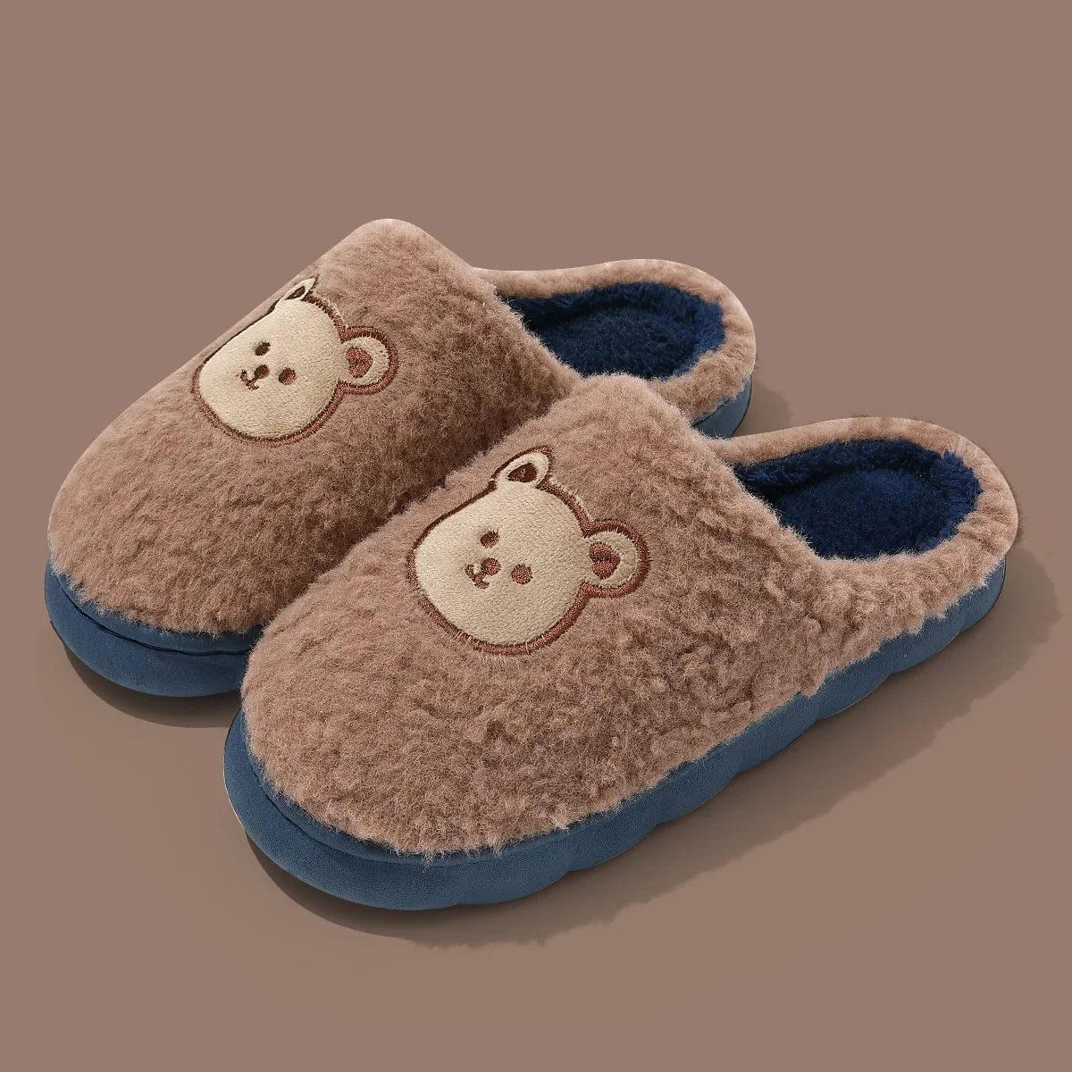 New Warm Men Home Slippers Women Soft Plush Comfort Anti-slip Slides Couples Indoor Furry Shoes Cartoon Bedroom Fluffy Flats