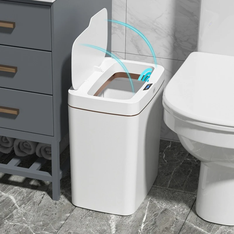 Trash Can Touchless Sensor Trash Can Kitchen And Bathroom Crevice Trash Can Household Cleaning Supplies