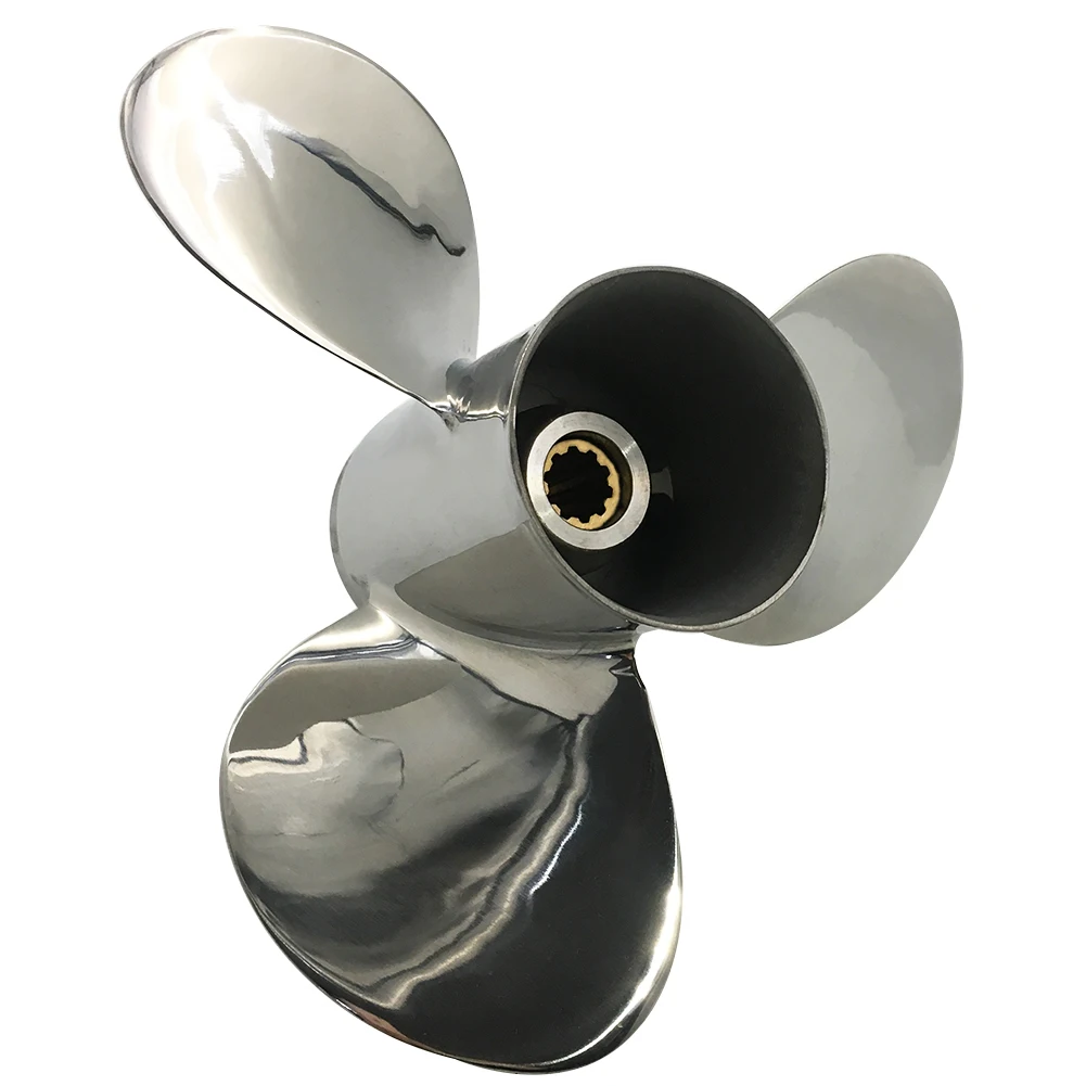 Boat Propeller 9 7/8x13 for Yamaha 25HP-30HP 3 Blades Stainless Steel Prop SS 10 Tooth RH OEM NO: 664-45949-02-EL 9.875x13