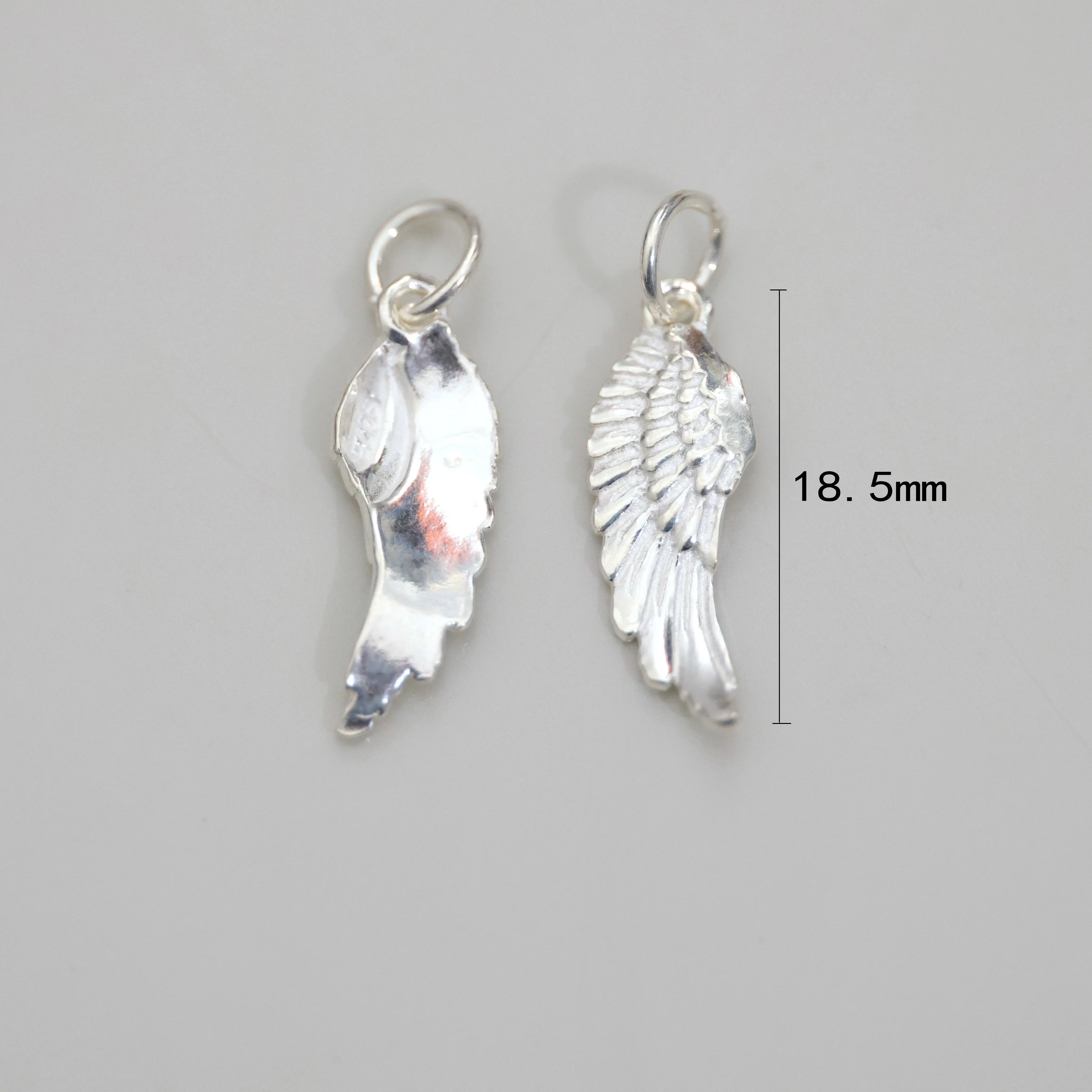 1PC 100% Solid 925 Sterling Silver Wing Charm Pendant for Diy Fine Jewelry Finding  JQ0082