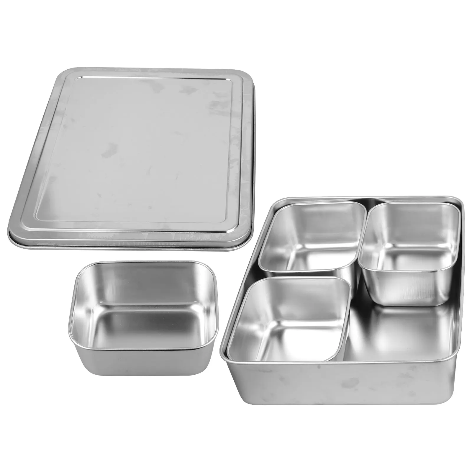 

6 Compartments Spice Boxes PC Material Thickened Seasoning Set with Spoon Large Capacity Kitchen Storage Dry Fruit Organizer