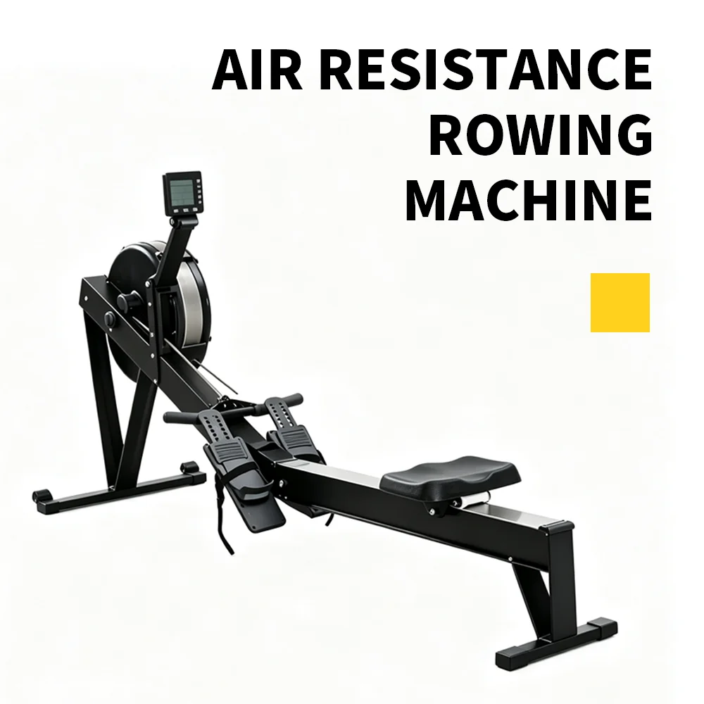 Home Gym Steel Rowing Machine 10 Levels Adjustable Resistance Commercial Use Workout Monitor Time Speed Calories Foldable 150kg