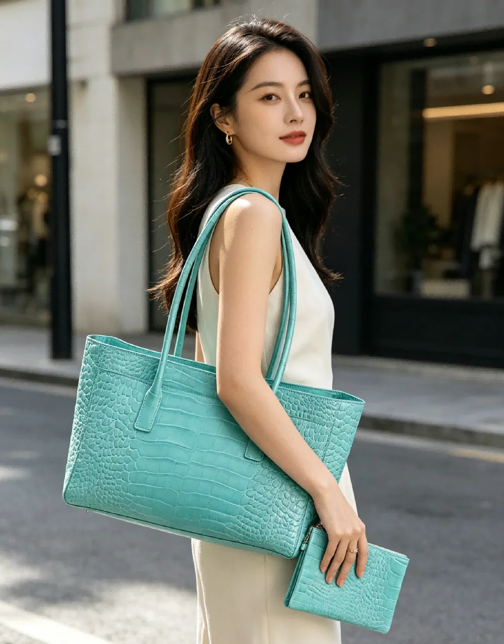 

Street Style Large Capacity Women's Shoulder Bag New Trendy Fashion Versatile INS Bucket Bag Handbag Popular Internet